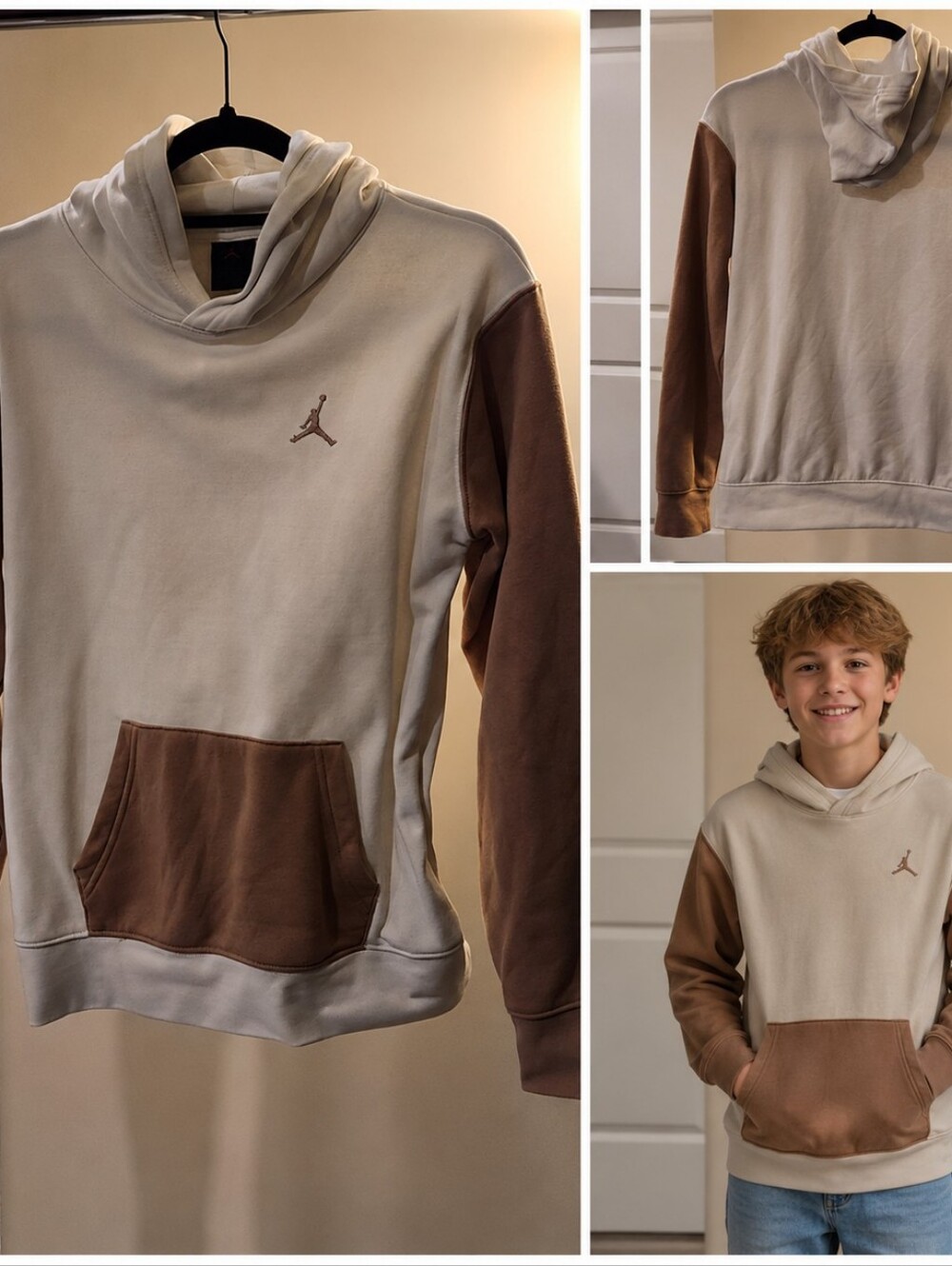 Jordan Men’s Cream & Brown Crewneck Hoodie